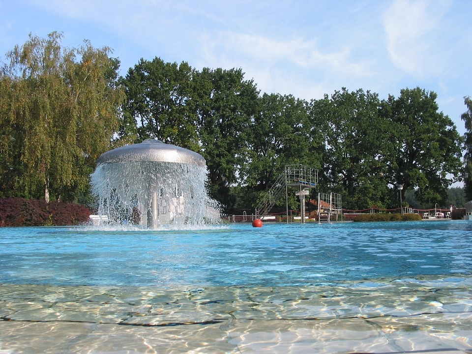 Outdoor pool swim whirlpool