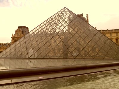 France museum glass pyramid photo