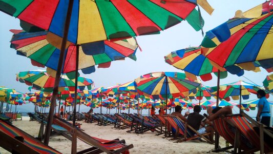Parasols colorful weather