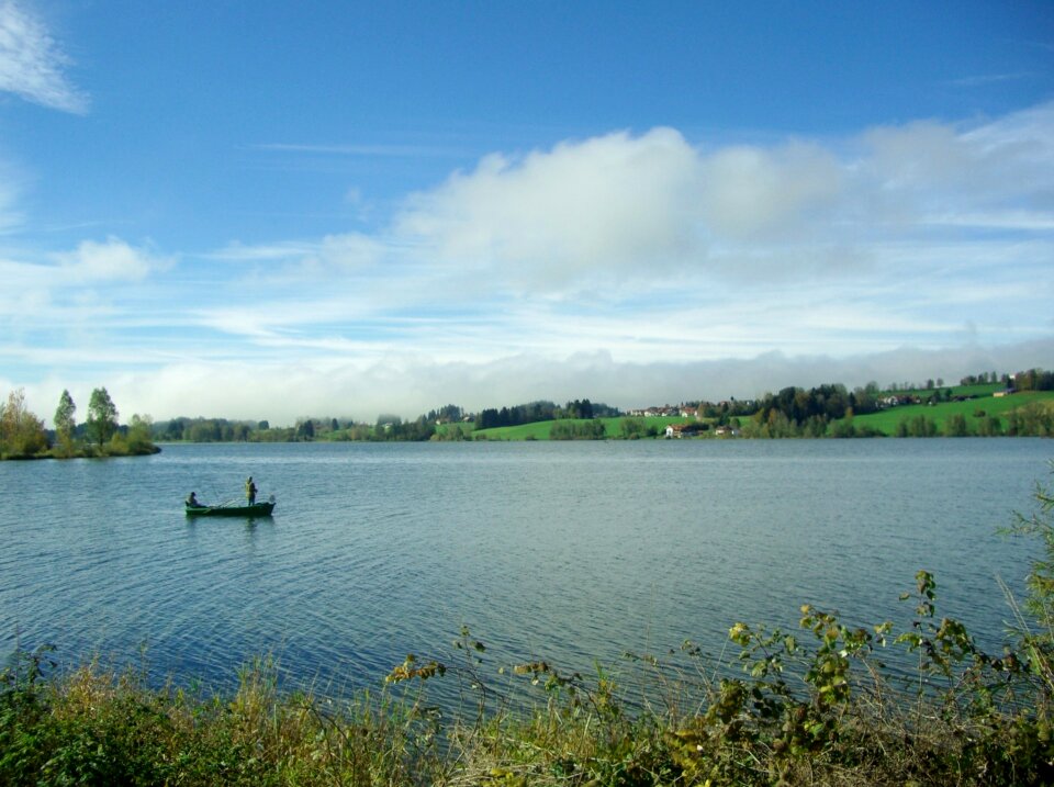 Blue boat lake photo