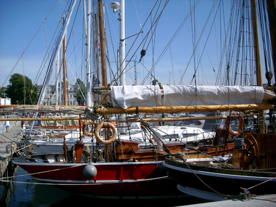 Sailing ships fjord port