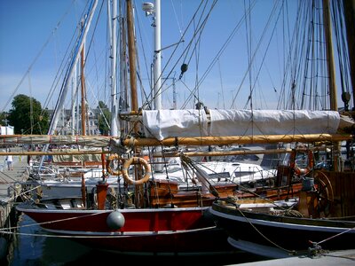 Sailing ships fjord port photo