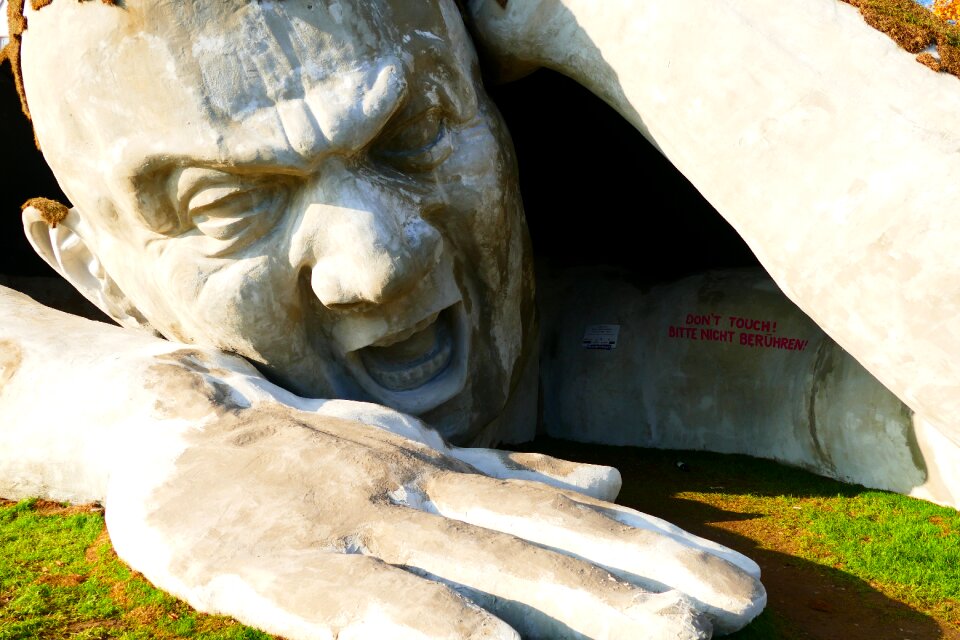Stone figure drilled down
