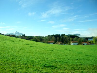 Blue landscape grass photo