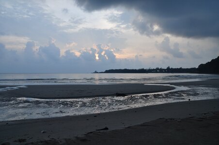 Beach sea coast low tide photo