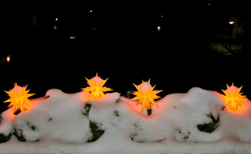 Snow lighting shining