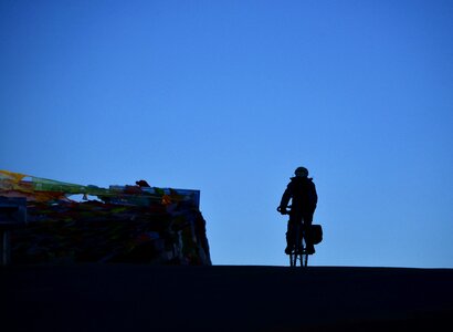 Cyclist at dusk bike