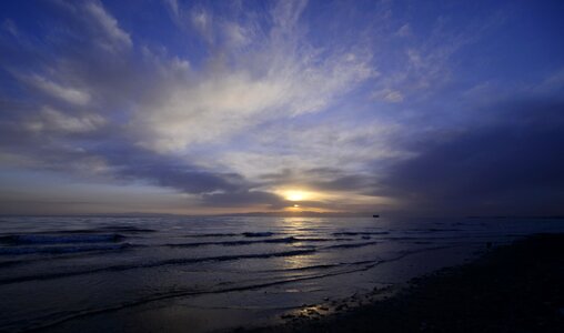 Sunset beach wind