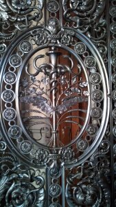Ornate door silver