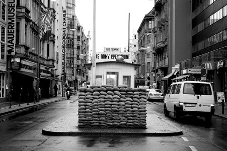 Black and white cold war wall