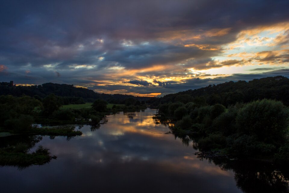 River twilight clouds