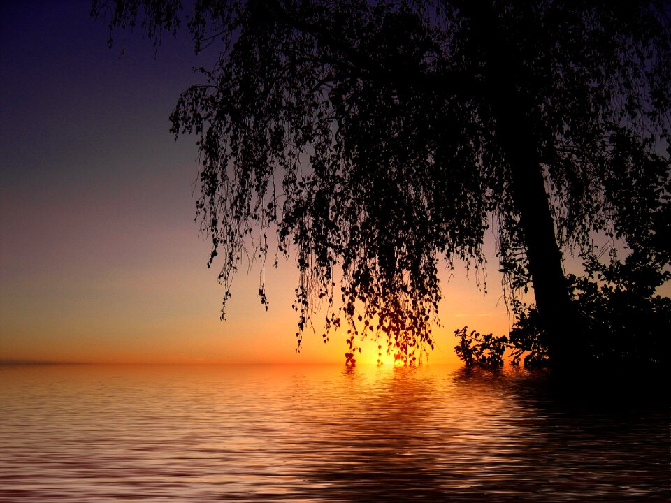 Landscape abendstimmung river photo