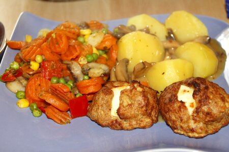 Filled feta cheese eat
