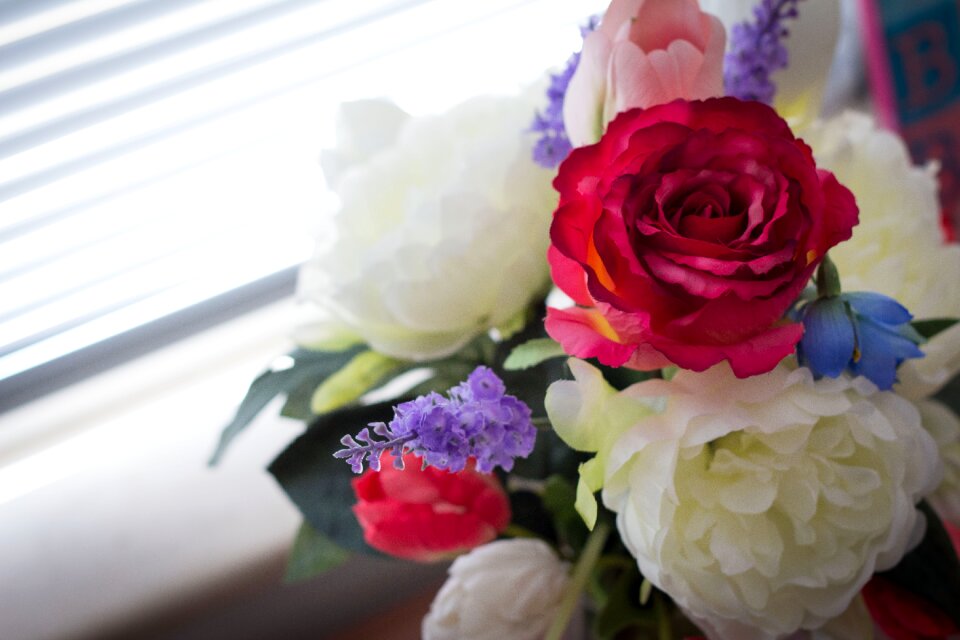 Peony bouquet artificial flowers photo