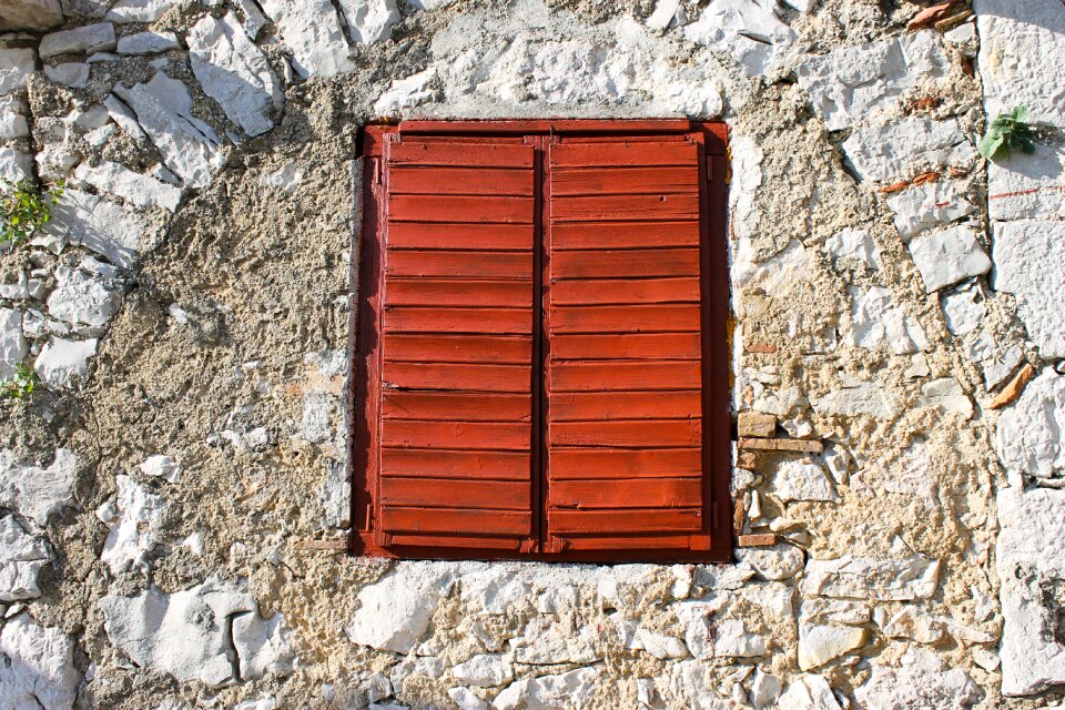 Closed wooden windows old