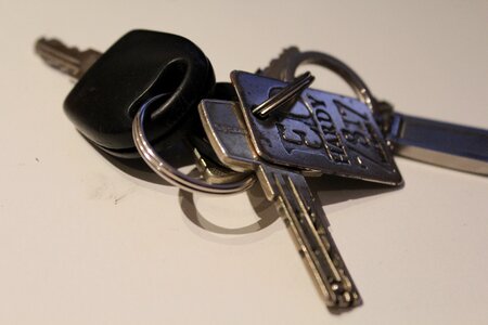 House keys metal close to photo