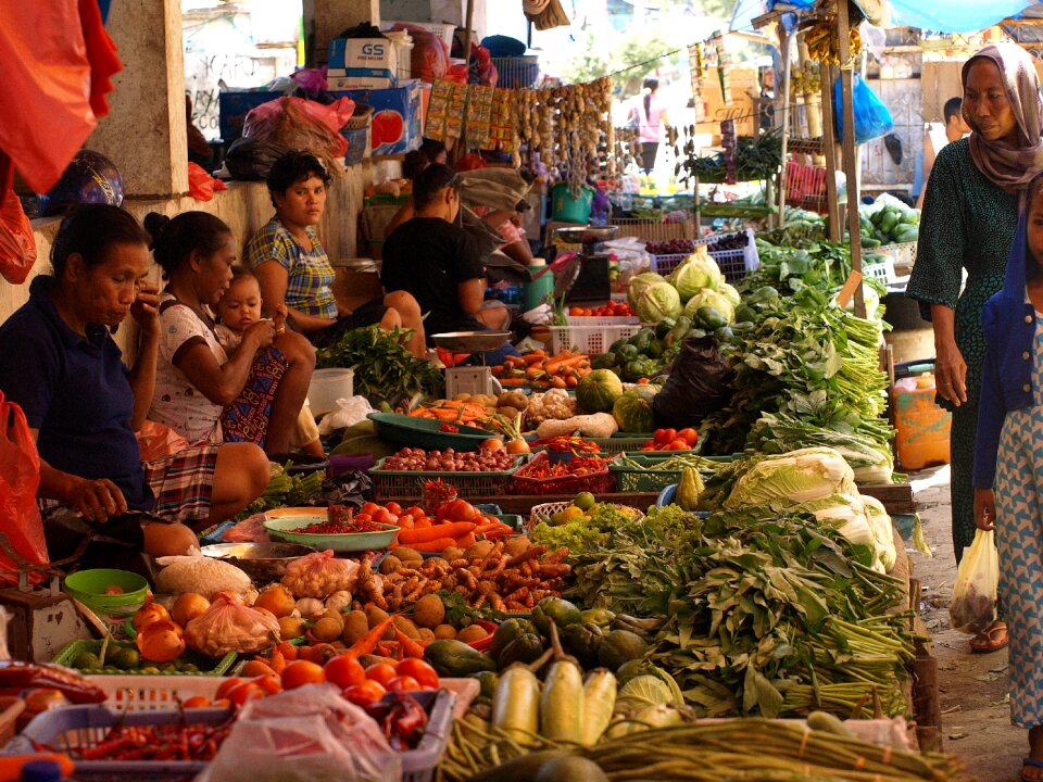 Asia market street scene