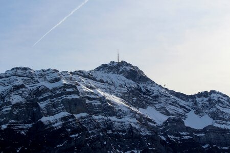 Swiss alps rock snow photo