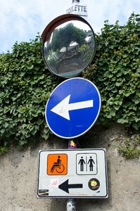 Arrow toilet sign mirror