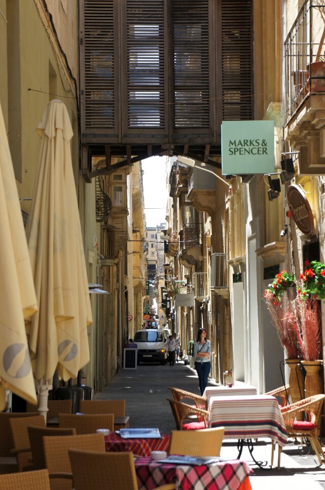 Historic old town pedestrian zone cafe
