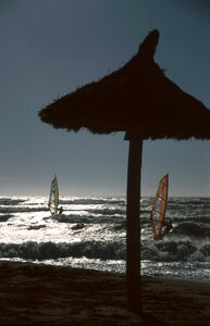 Sunset straw screen sea