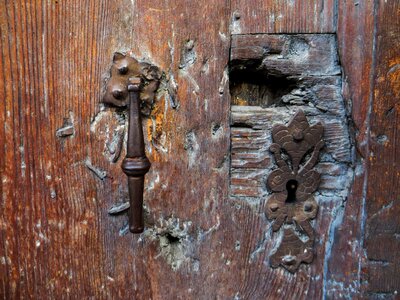 Rusted old door break up