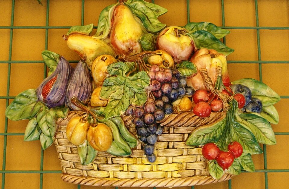 Mediterranean fruit basket food