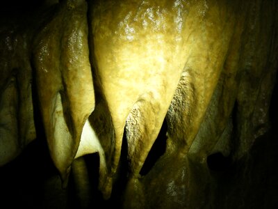 Light stalactite mineral photo