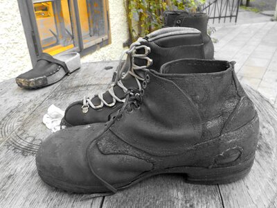 Old craft leather shoes
