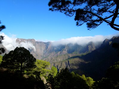 Hiking caldera fog photo