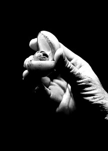 Love potions hands dark background