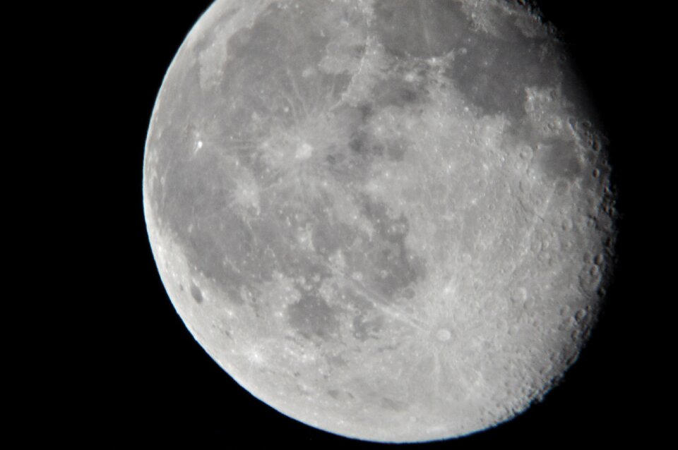 Craters gray moon