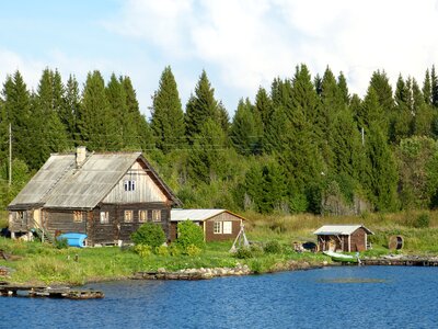 Wood bank hut