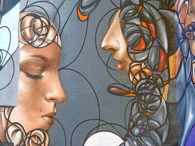 Street art urban profiles