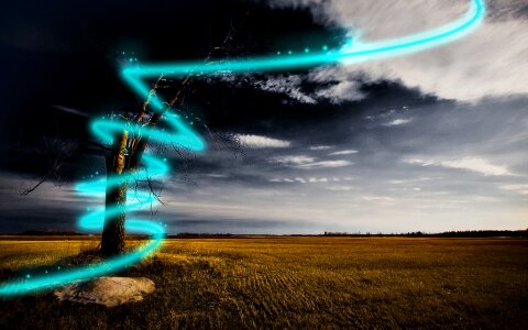 Nature light effect aliens