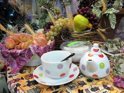 Tea-pot breakfast table christmas photo