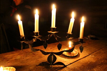 Candlestick wood candle wax photo
