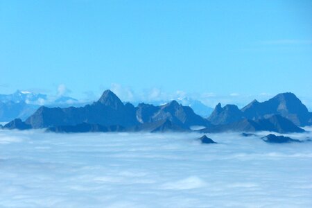 Foothills of the alps fog sea photo