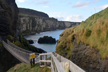 Rocks sea rope bridge