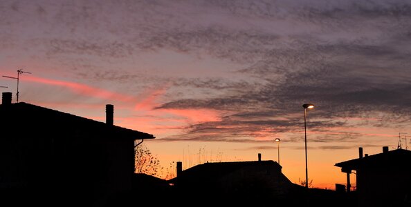 Sky fireplace silhouettes photo