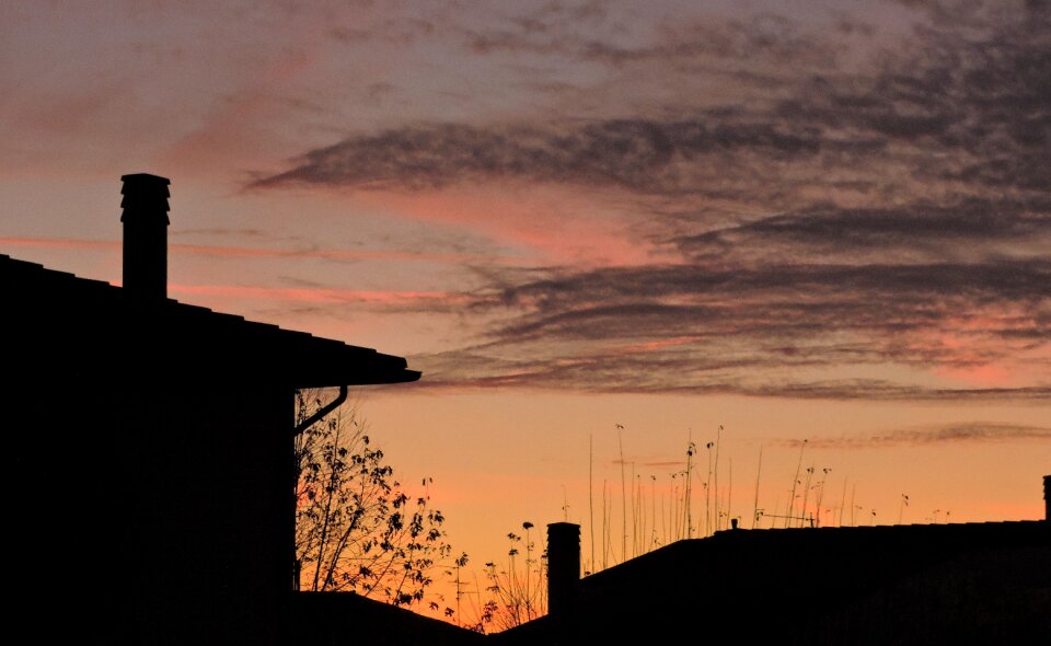 Sky fireplace silhouettes