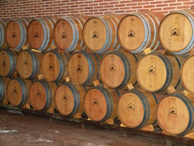 Wine storage barrel wooden barrels photo