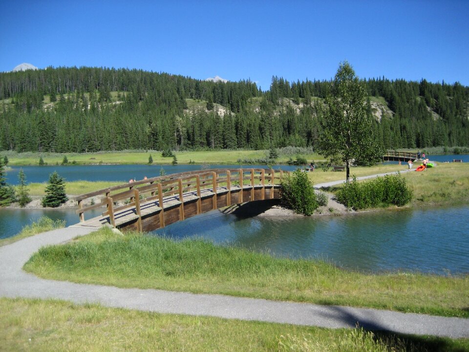 Landscape lake bridge