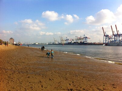 Port hamburg elbe beach photo