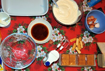 Cream biscuits coffee photo