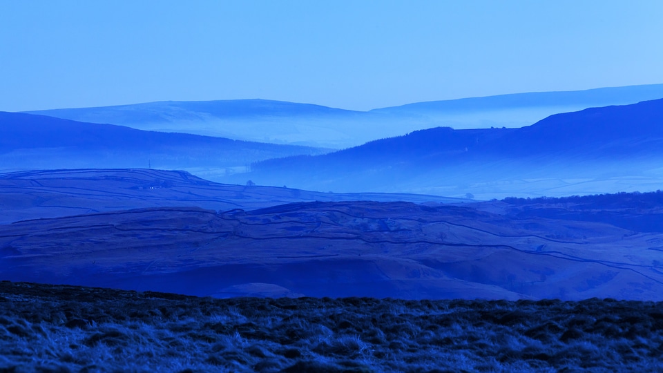 Hill landscape mist photo