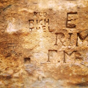 Engraved ancient letters photo