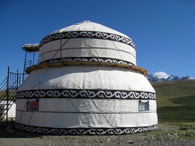 Yurt mountain steppe photo