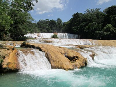 Agua cascada azul