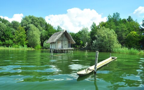 Stilt village wooden dwellings archaeological open air museum photo